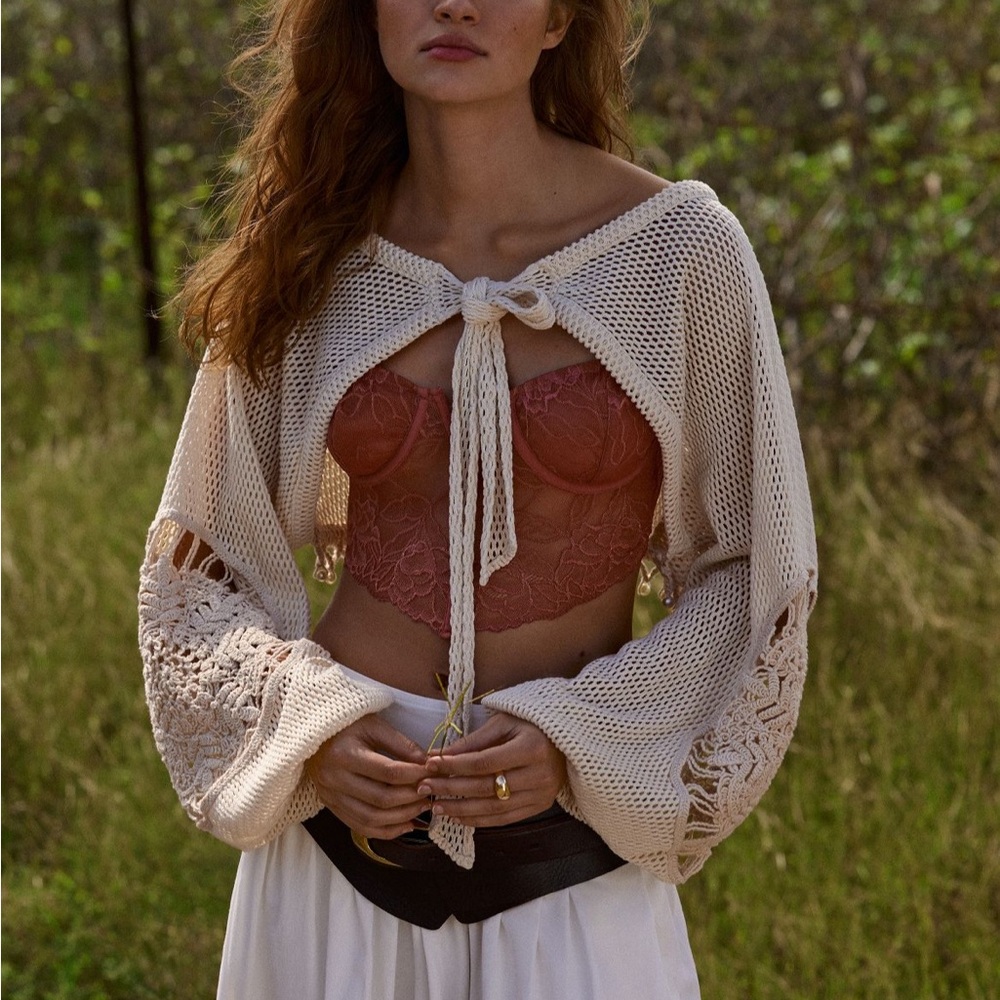 ISO Anthropologie pearl embellished shrug